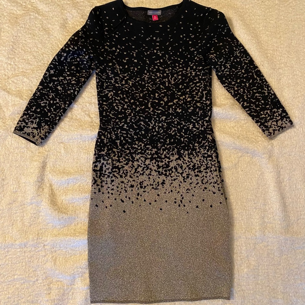 Vince Camuto Women's  Dress Size XS Black And Gold.